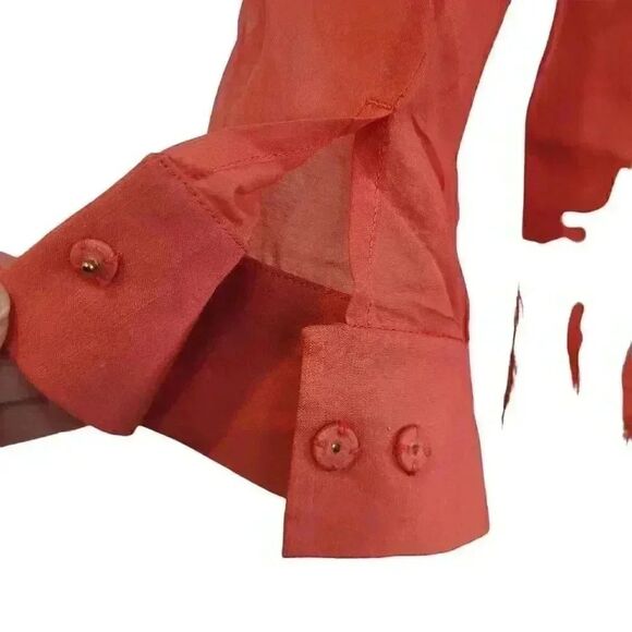 Elie Tahari Women's Dark Coral Linen/Viscose/Spandex Sheath Dress - Picture 6 of 10